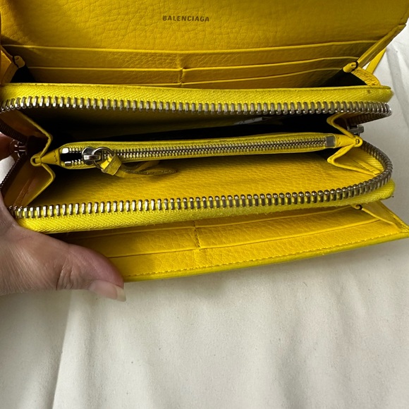 Balenciaga Paper Manny Bi-fold Long Big Wallet Yellow - Picture 12 of 16